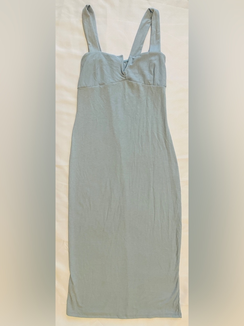 Slim Ribbed Bodycon Dress in baby blue sz small